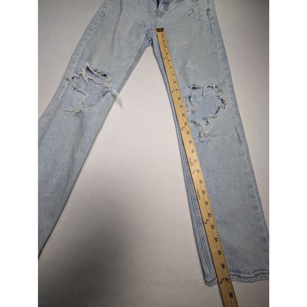 American Eagle Stretch Straight Leg Blue Jeans Distressed Size 00 - Picture 4 of 9